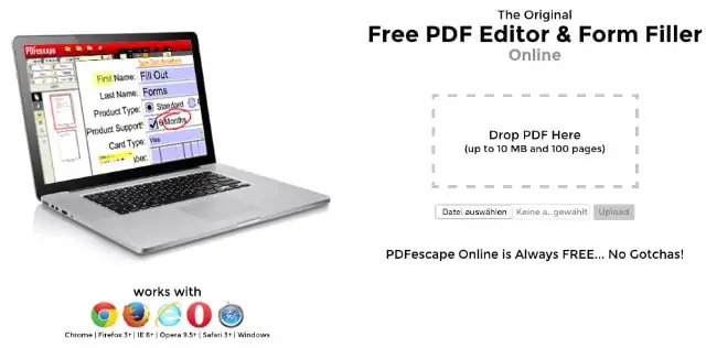 Die Startseite von PDFescape - eine pdf konvertieren? Eher online editieren!