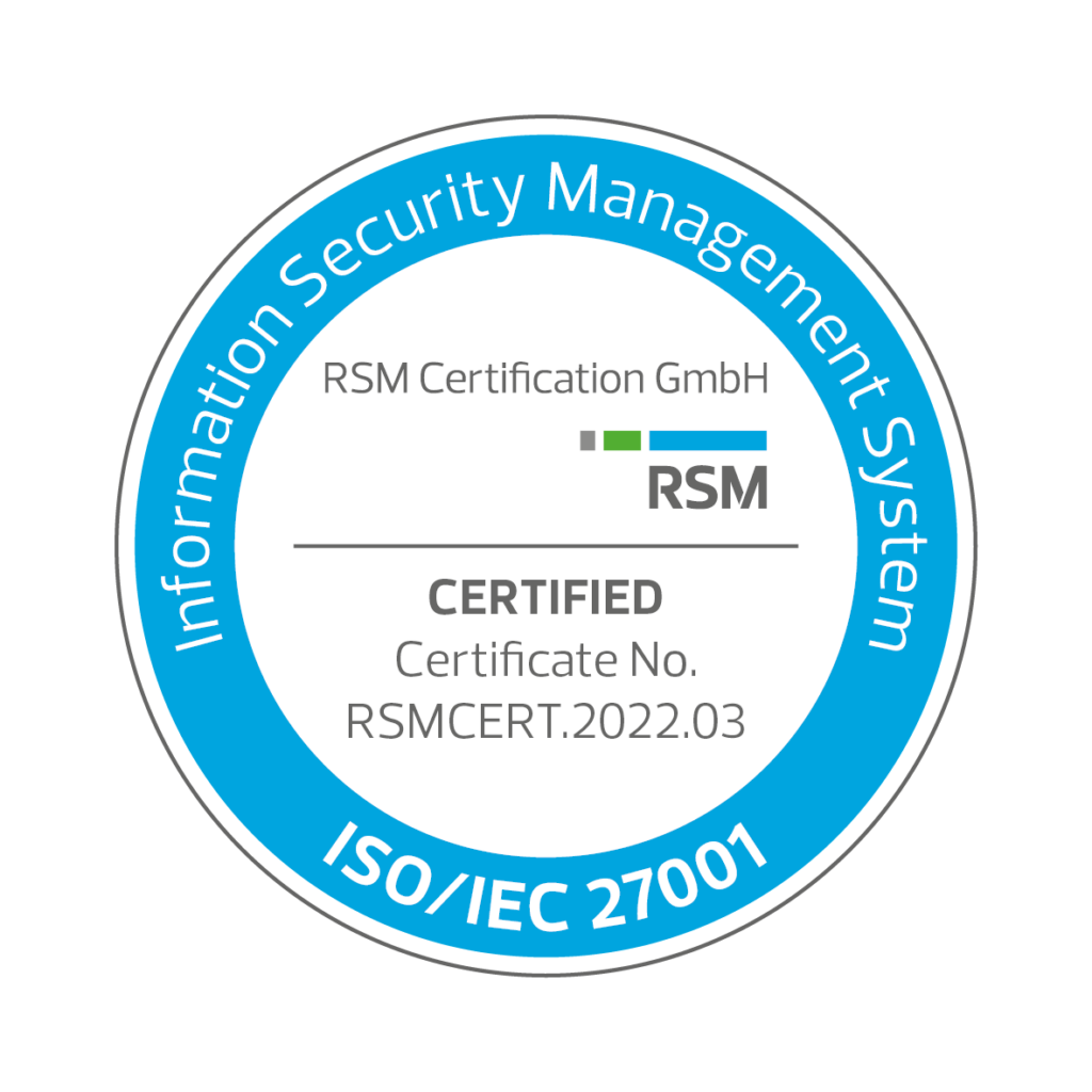 AWARE7 GmbH - ISO 27001 certified - Seal