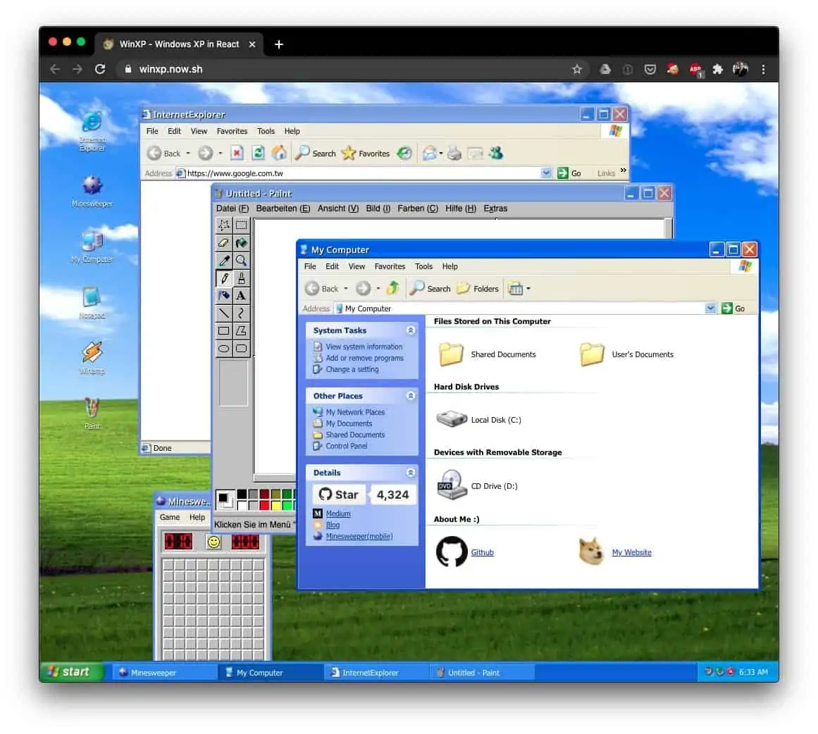 Windows XP im Browser